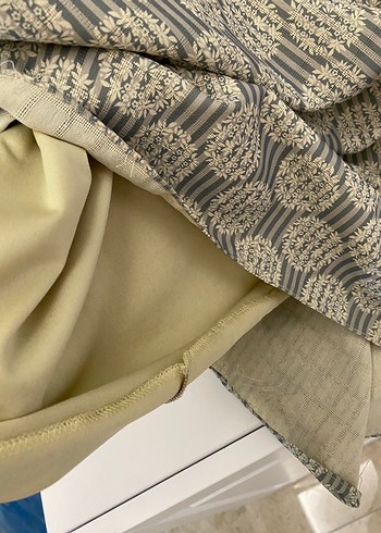 38 Beden camel Renk Bej Vintage Uzun Kollu Kadın Tesettür Elbise