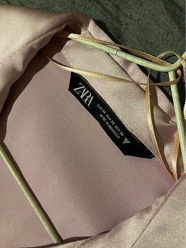 Zara zara saten pembe elbise