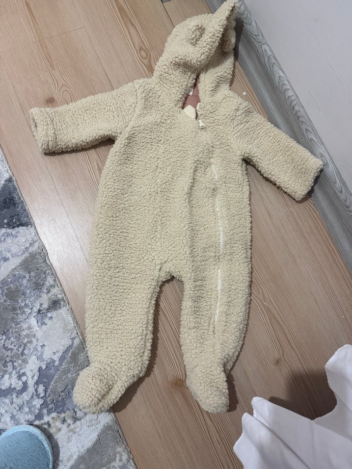 Bej Kürklü Bebek Tulumu - Görsel 2