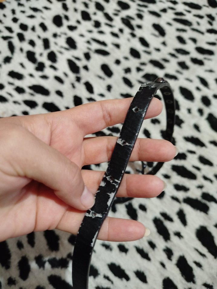 Siyah Deri Punk Kemer - Görsel 2