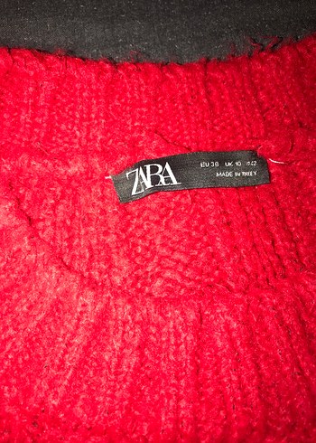 Kırmızı Kadın Örgü Kazak - Görsel 2