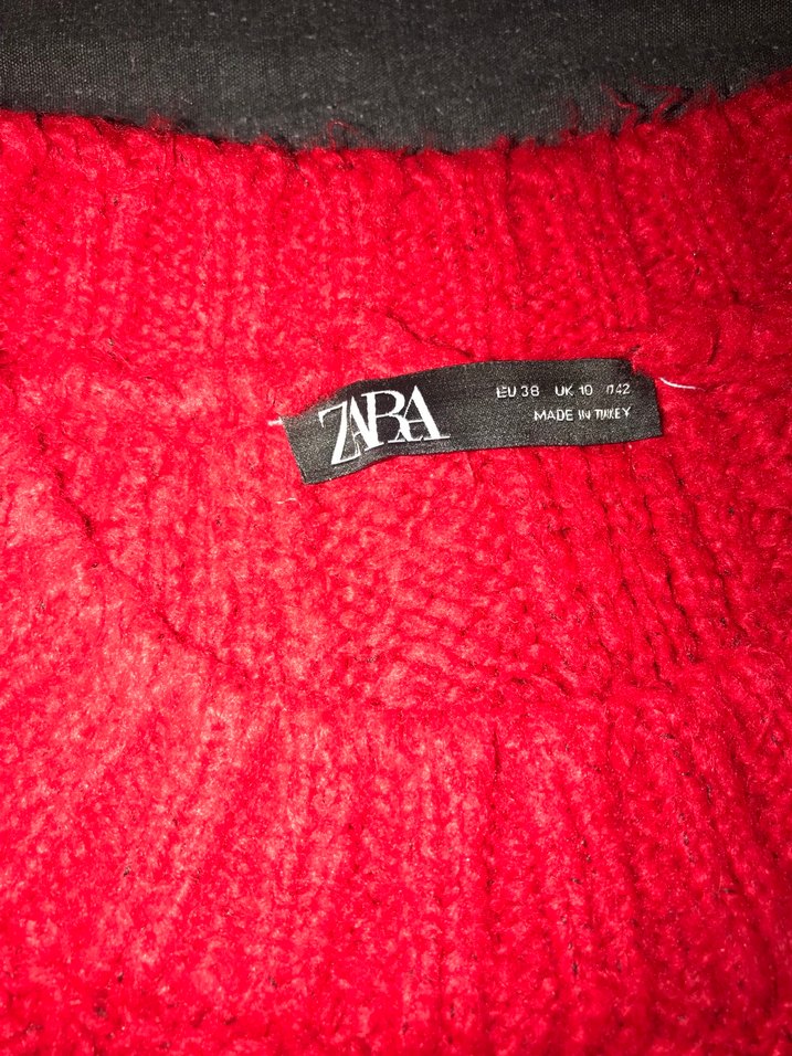 Kırmızı Kadın Örgü Kazak - Görsel 2