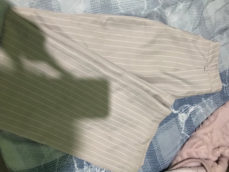 Düğmeli Bej Çizgili Kumaş Takım - Görsel 3