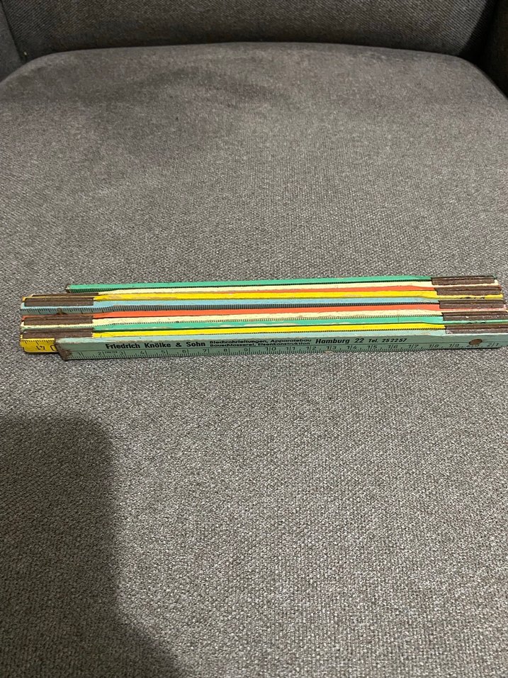 Retro Renkli Ahşap Katlanabilir metre - Görsel 2