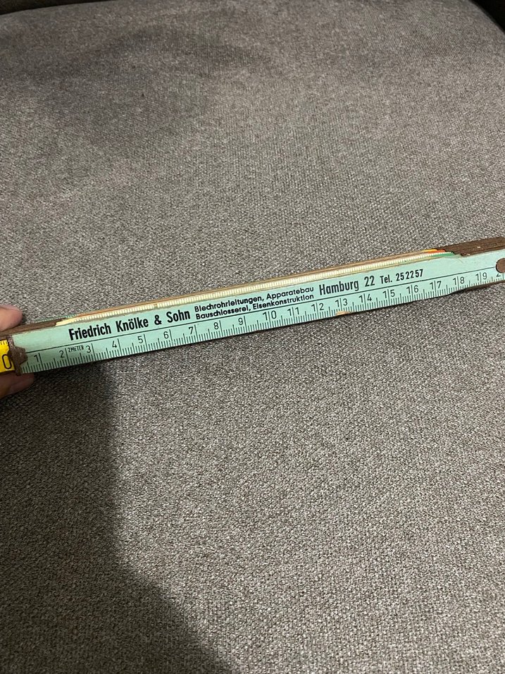 Retro Renkli Ahşap Katlanabilir metre - Görsel 3