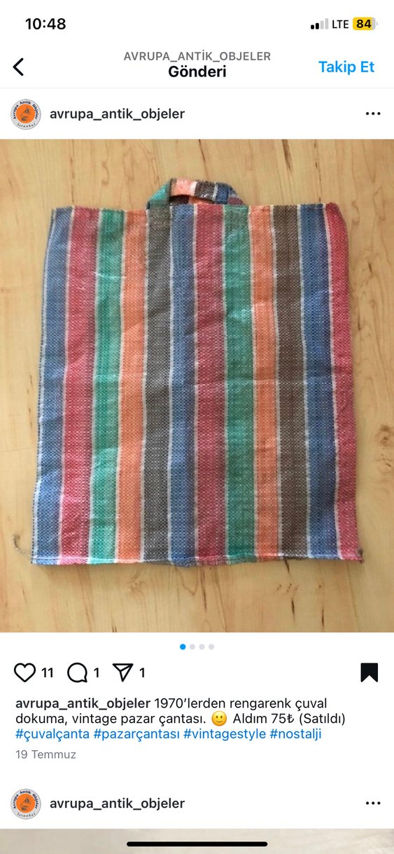 Vintage alışveriş torbası - Görsel 3