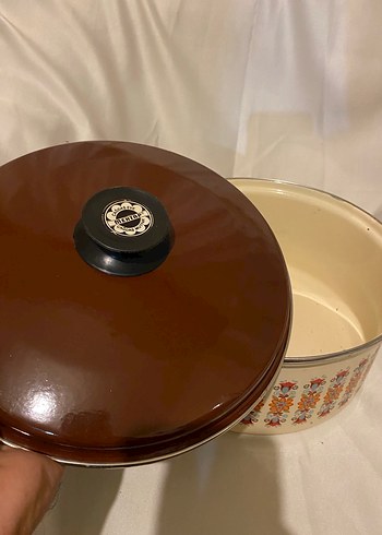 Vintage Çiçek Desenli Emaye Tencere Seti - Görsel 8