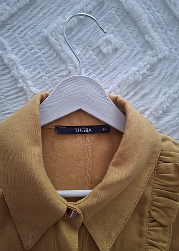 uzun yağ yeşili Fırfırlı tunik - Görsel 7