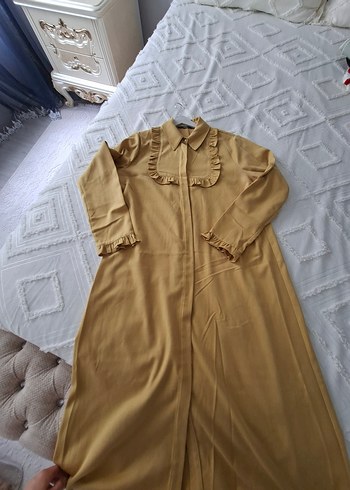 uzun yağ yeşili Fırfırlı tunik - Görsel 2