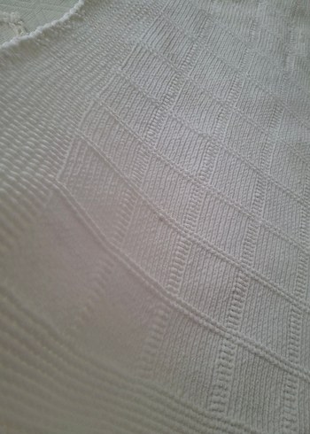 şişle örülmüş bebek battaniye beyaz puff ip - Görsel 3