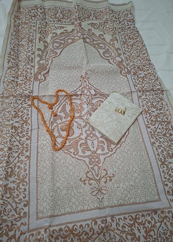 Pembe Nakışlı Püsküllü Kız Tesbih Seti namazlık yasin şerif - Görsel 6