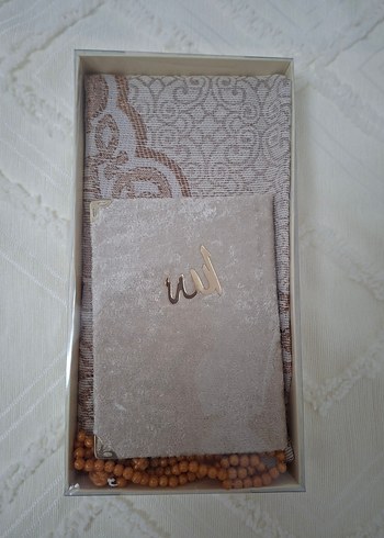 Pembe Nakışlı Püsküllü Kız Tesbih Seti namazlık yasin şerif - Görsel 4