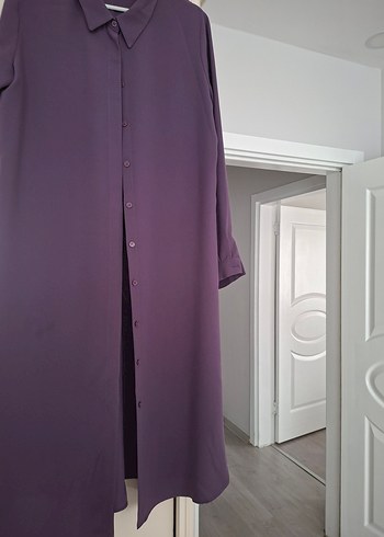 Kadın Mor Uzun Düğmeli Tunik - Görsel 2