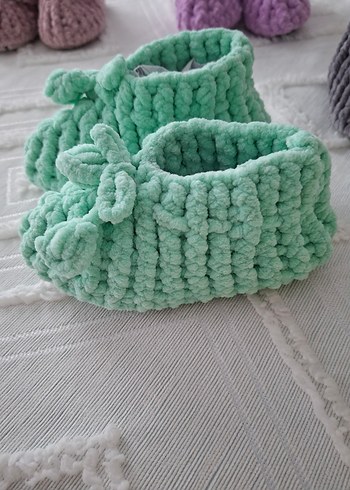 Pastel Renkli bebek çoçuk pandufları. - Görsel 15