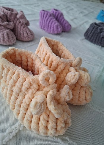 Pastel Renkli bebek çoçuk pandufları. - Görsel 13