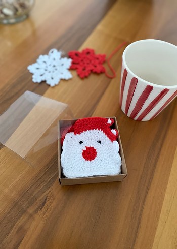 El Yapımı Noel Baba Temalı Bardak Altlıkları - Görsel 2