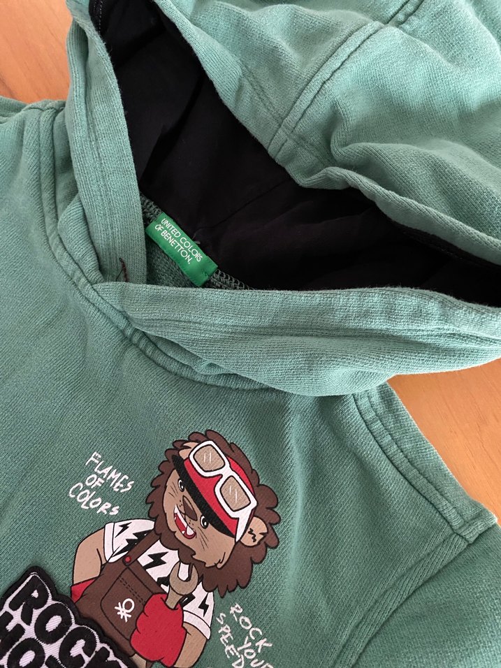 Yeşil Kapüşonlu Erkek Çocuk Sweatshirt - Görsel 3