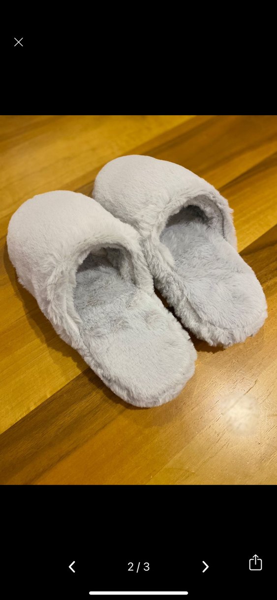 Kadın Gri Peluş Ev Terliği - Görsel 2