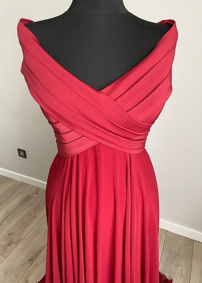 Alfabeta Kırmızı Gece Elbisesi - Görsel 3