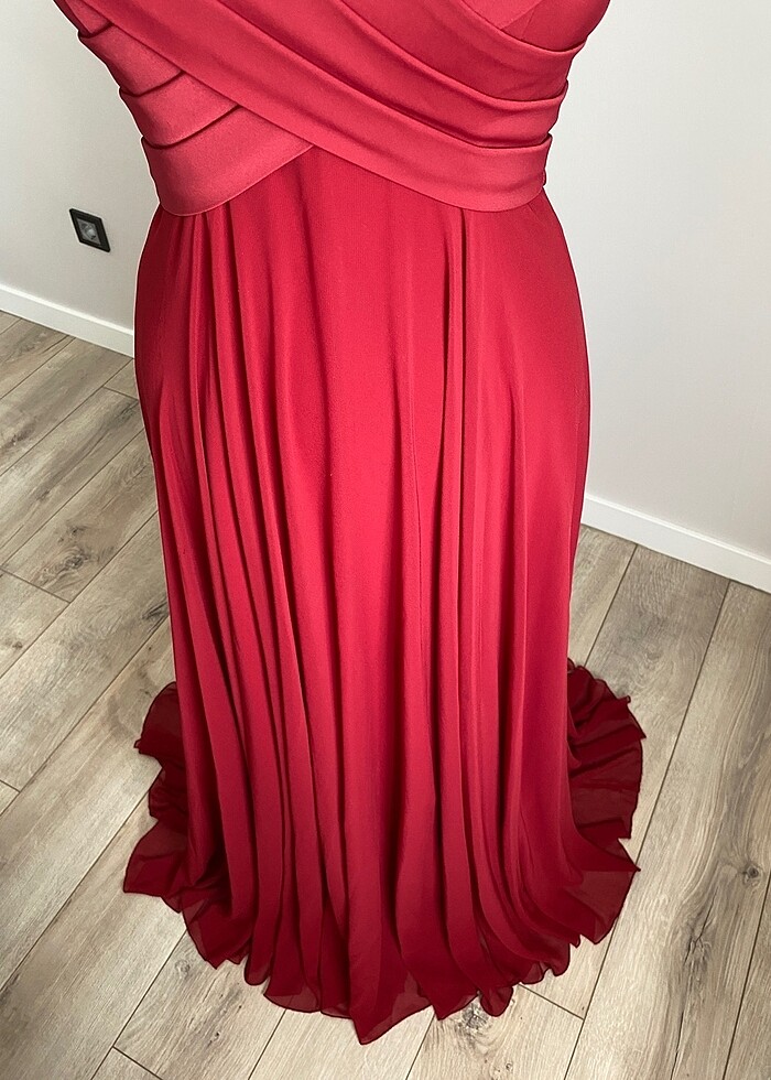 Alfabeta Kırmızı Gece Elbisesi - Görsel 4