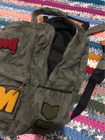 Zara Kamuflaj desenli zara sırt çanta