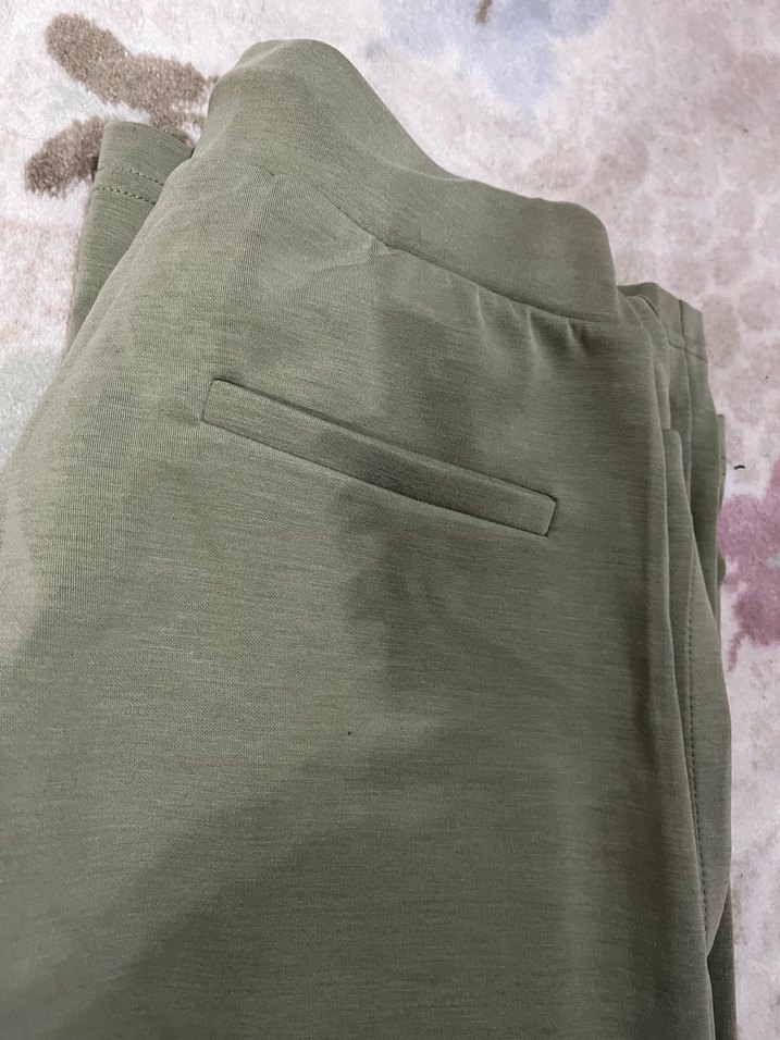 Kadın Haki Renkli Fermuarlı Salaş Eşofman Altı - Görsel 4