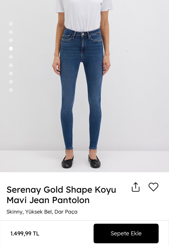 Serenay Gold Shape Koyu Mavi Skinny Jean - Görsel 2