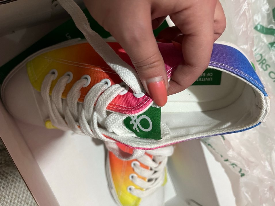 Renkli Baskılı Kadın Spor Ayakkabı - Görsel 2