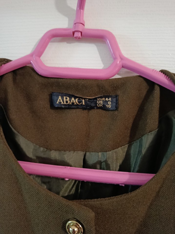 Düğmeli Astarlı Haki yeşili Uzun Kadın Kaşe Kaban - Görsel 5