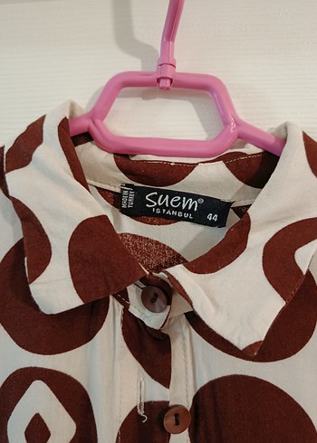 Düğmeli Bohem Uzun Kollu Puantiyeli Elbise - Görsel 3