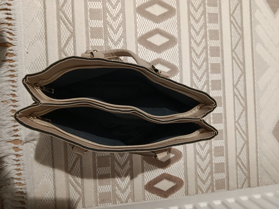 Bej Deri Kadın Çanta Tokalı - Görsel 2