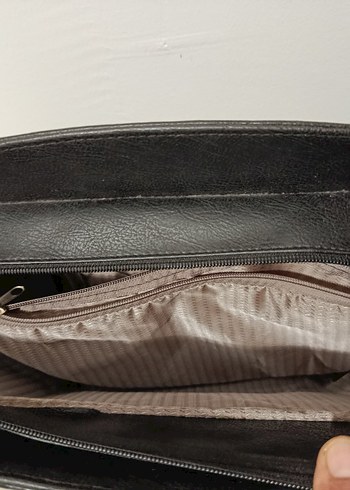 Fermuarlı Siyah Deri Şık Kadın Çantası - Görsel 2