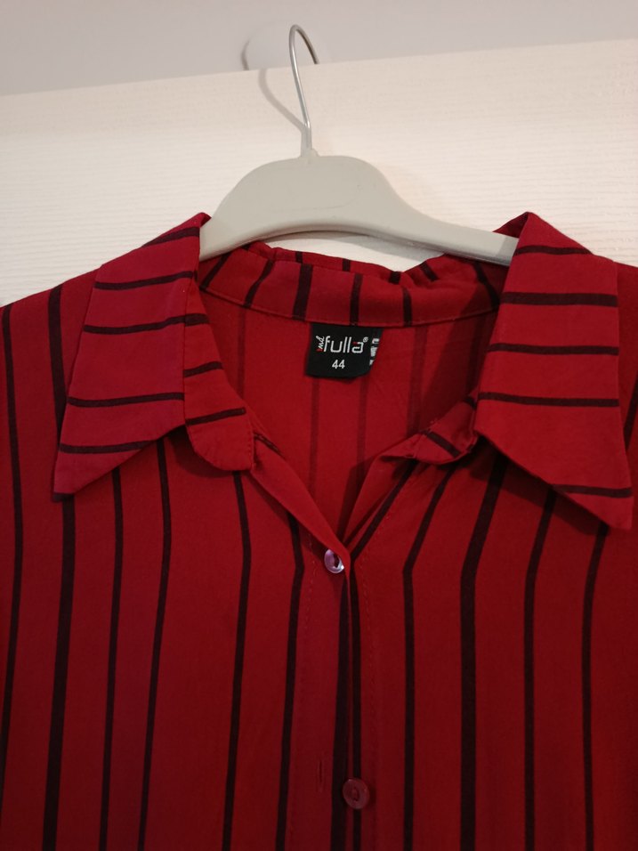 Kadın Kırmızı Çizgili Uzun Kollu Tunik - Görsel 2