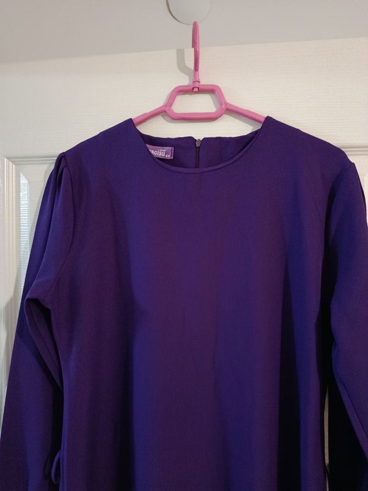 Uzun Mor kalem Kadın Elbise - Görsel 3