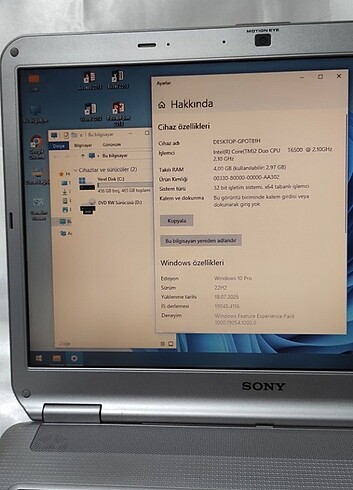  Beden Sony Vaio 15.4 inç Laptop