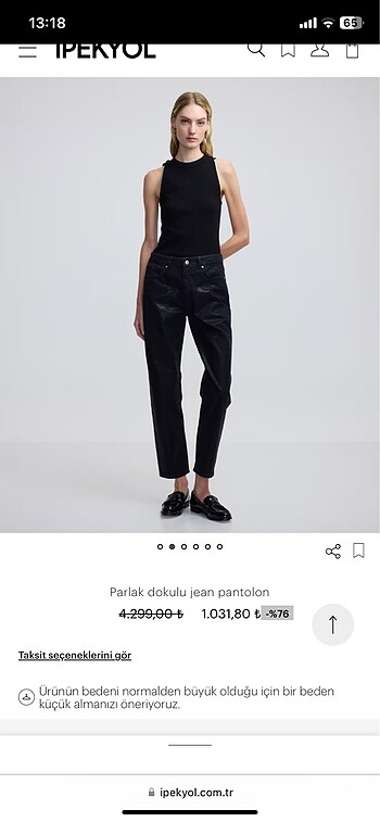 ipekyol İpekyol kendinden parlak pantolon