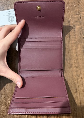 COACH Kahverengi Deri Kadın Cüzdanı Tokalı - Görsel 4
