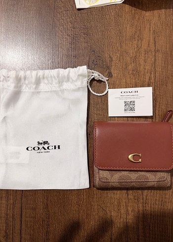 COACH Kahverengi Deri Kadın Cüzdanı Tokalı - Görsel 2