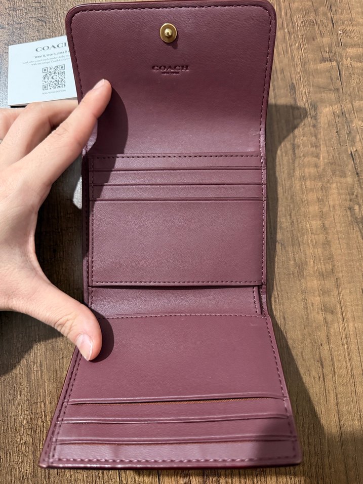 COACH Kahverengi Deri Kadın Cüzdanı Tokalı - Görsel 4