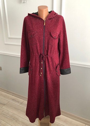 Bordo Kapüşonlu Giy Çık