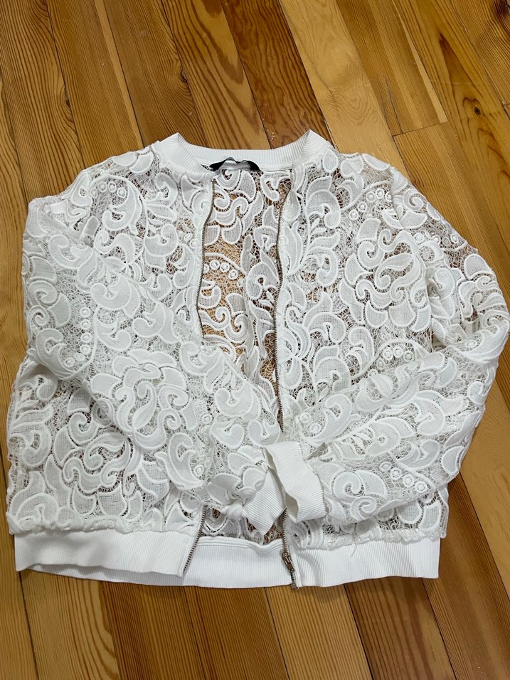Beyaz Dantel İşlemeli Bohem Kadın Bluz - Görsel 2
