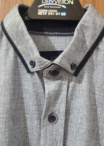 s Beden mavi Denim Erkek Uzun Kollu Gömlek