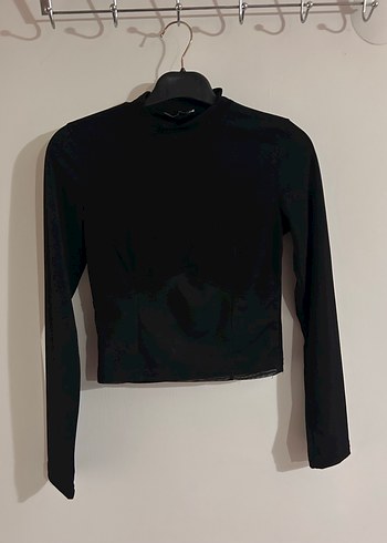 Siyah Tül Detaylı Bluz - Görsel 2