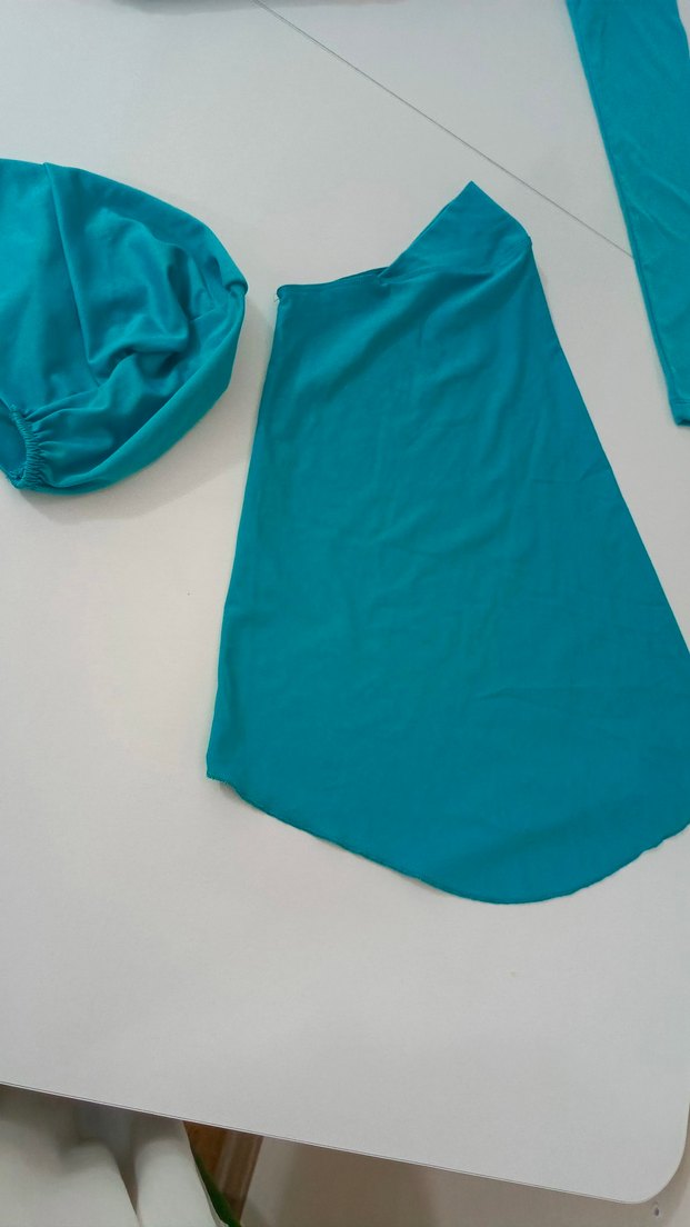 Parlak Turkuaz tesettür mayo hasema - Görsel 2