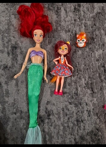 Disney Ariel barbie ve enchantimals seti