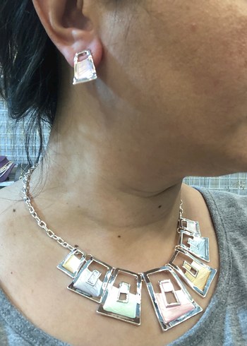 Çok Şık Küpe Kolye Set - Görsel 2