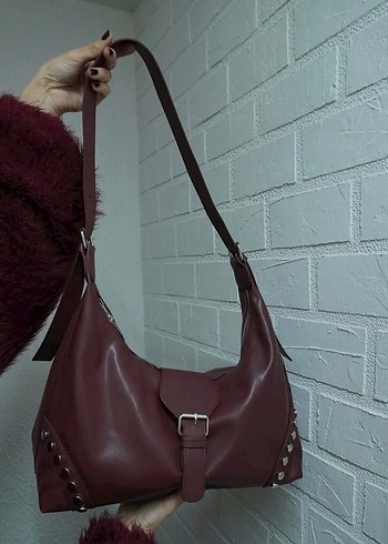 Tokalı Deri Kadın Çanta - Günlük Kullanım - Görsel 6