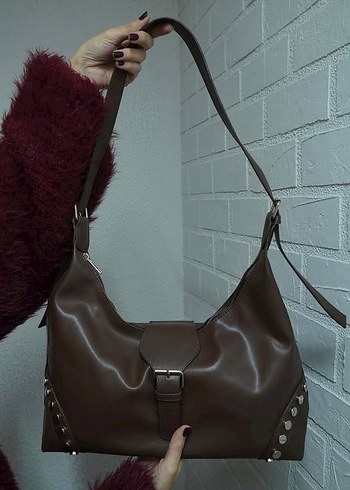 Tokalı Deri Kadın Çanta - Günlük Kullanım - Görsel 3