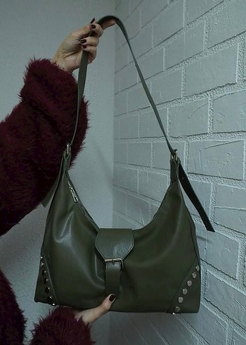 Tokalı Deri Kadın Çanta - Günlük Kullanım - Görsel 4