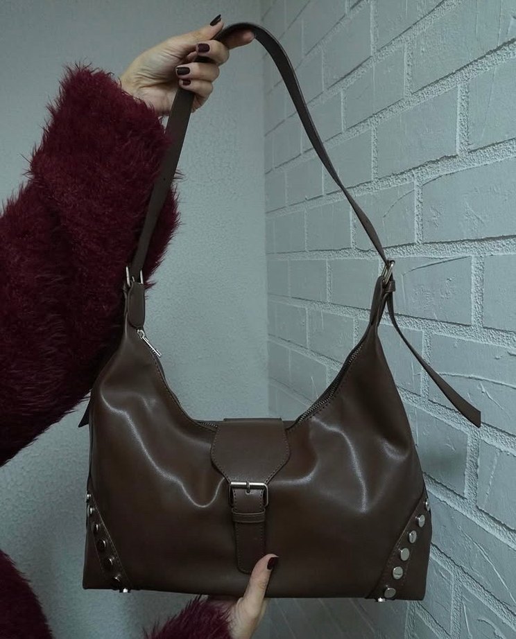 Tokalı Deri Kadın Çanta - Günlük Kullanım - Görsel 3